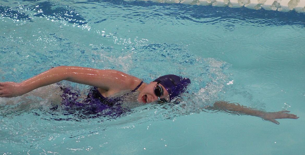 Polson senior Aspen McKee placed third in the 500-yard freestyle at the state swim meet. (Tami Morrison photo)