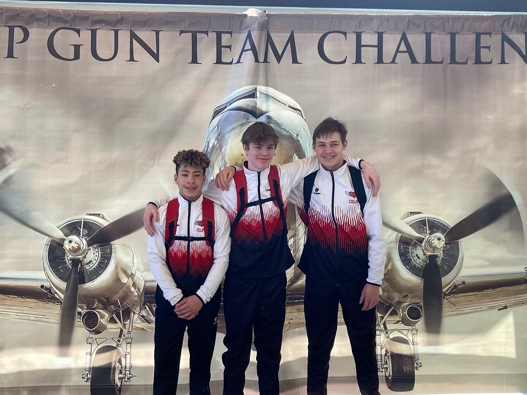 Courtesy photo
Avant Coeur Gymnastics Level 7s at the Top Gun Challenge in McMinnville, Ore. From left are Felipe McAllister, Cayden Ptashkin and Collin Scott.