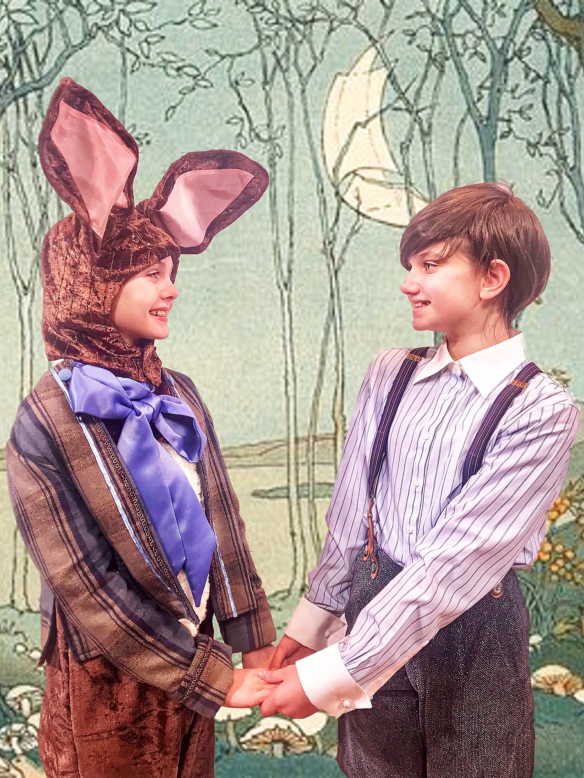 Whitefish Theatre Co. presents “The Velveteen Rabbit” as part of their double feature theatre production. Madeline Spear plays the Velveteen Rabbit and Kinnerly Beers plays the Boy. (Photo courtesy of WTC)