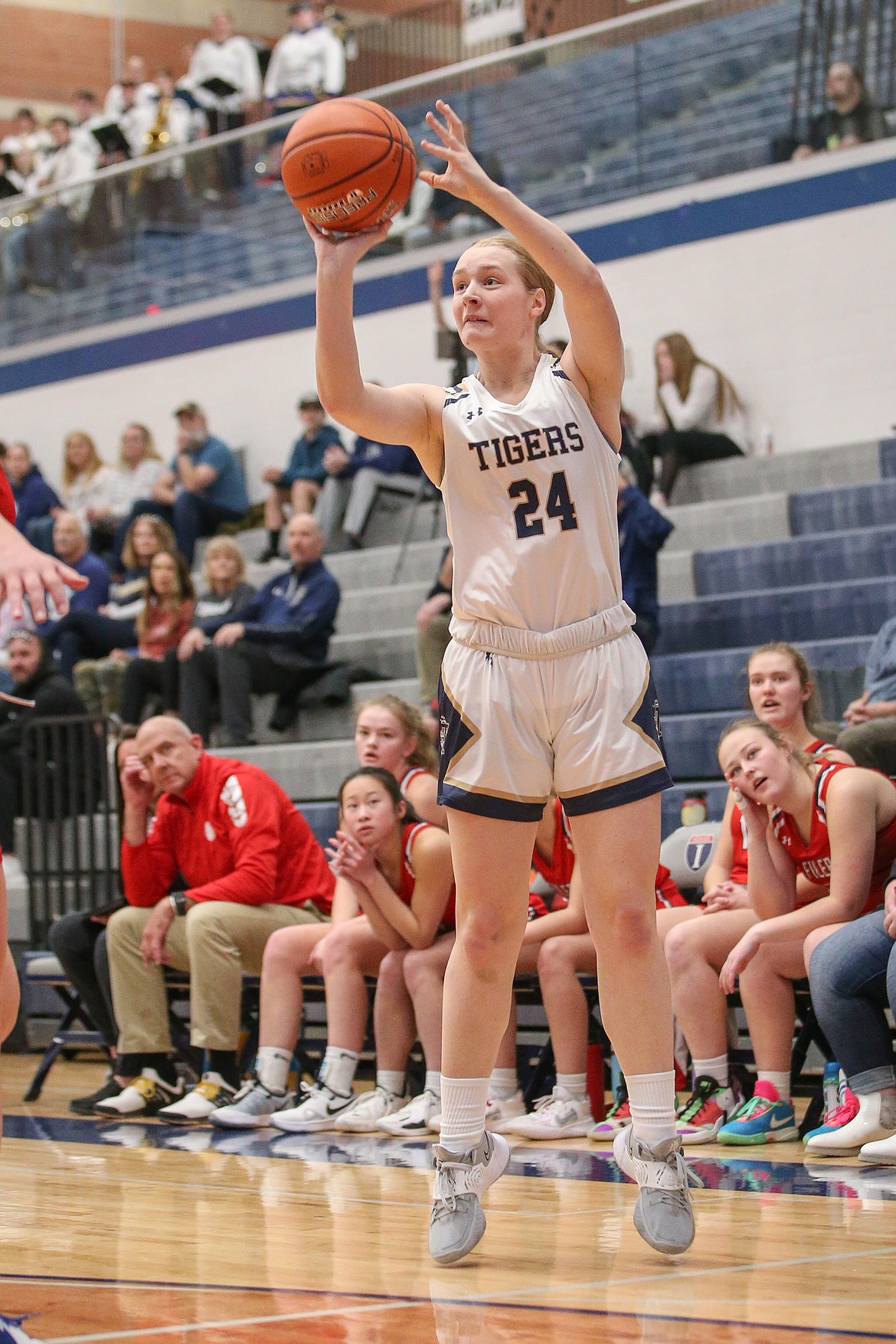 JASON DUCHOW PHOTOGRAPHY
Timberlake junior Jenna Chase hit two 3-pointers off the bench and scored 11 points for the Tigers in their first-round win over Filer in the state 3A girls basketball tournament Thursday at Skyview High in Nampa.