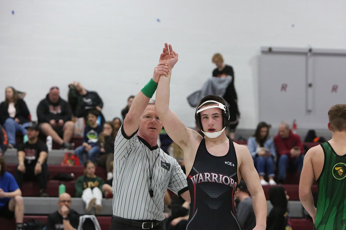 Almira/Coulee-Hartline junior Everett Wood, right, is one of four Warrior wrestlers to travel to Tacoma for the 2023 Mat Class. Wood and his brother, Tristen, both qualified to wrestle in the tournament.