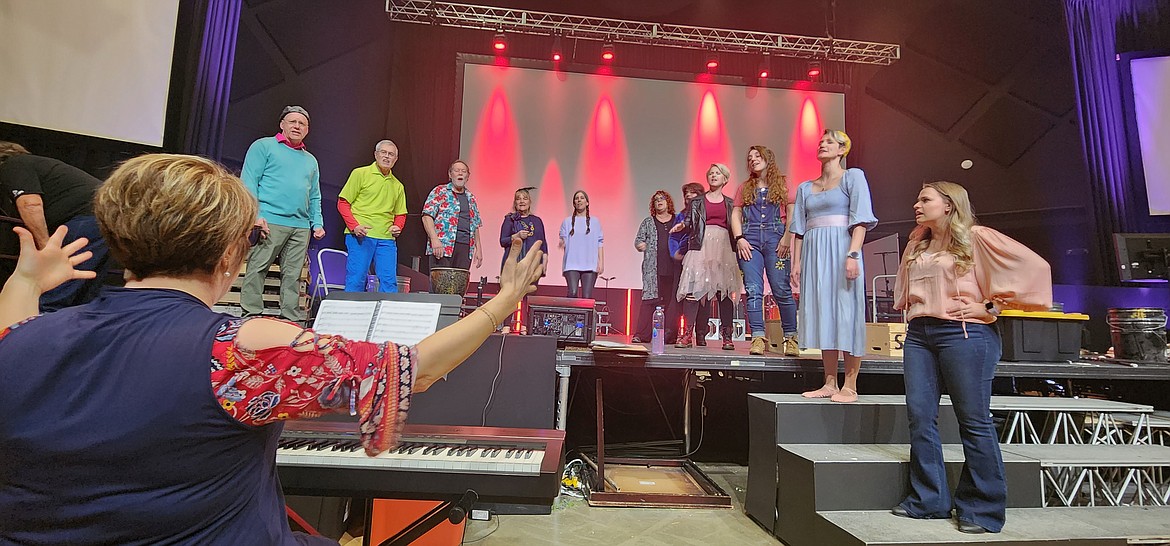 The Real Life Ministries Post Falls 'Godspell' cast members sing in rehearsals for the upcoming production starting March 11. The local church will have six nights of productions, where the goal is to reach out to and from within the community.