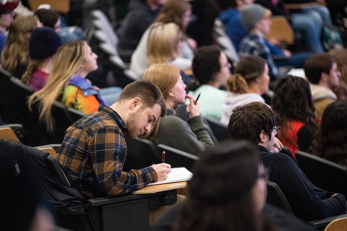 UM students attend class on the first day of the spring semester 2023. (UM News Service photo)