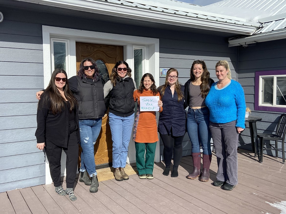 Abbie Shelter staff members show appreciation for a Round Up for Safety grant from Flathead Electric Cooperative. (Photo provided)