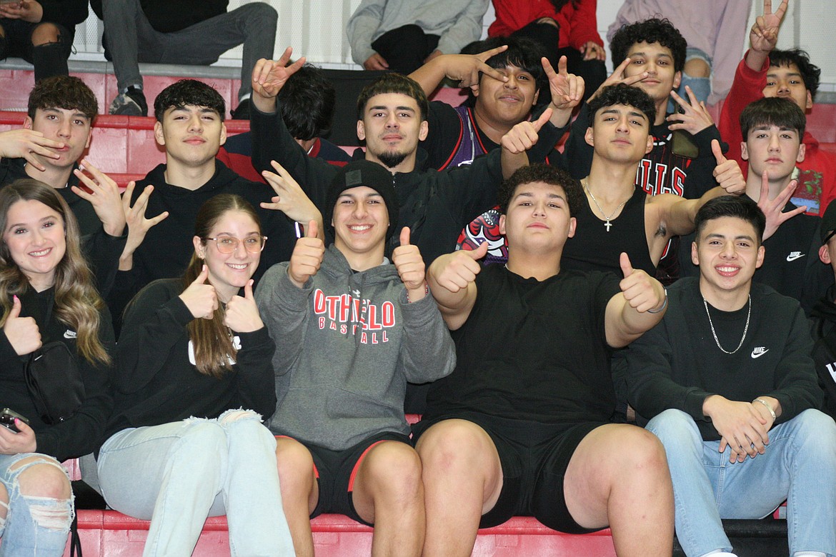 Othello High School students turned out to support the girls basketball team during Thursday’s game.