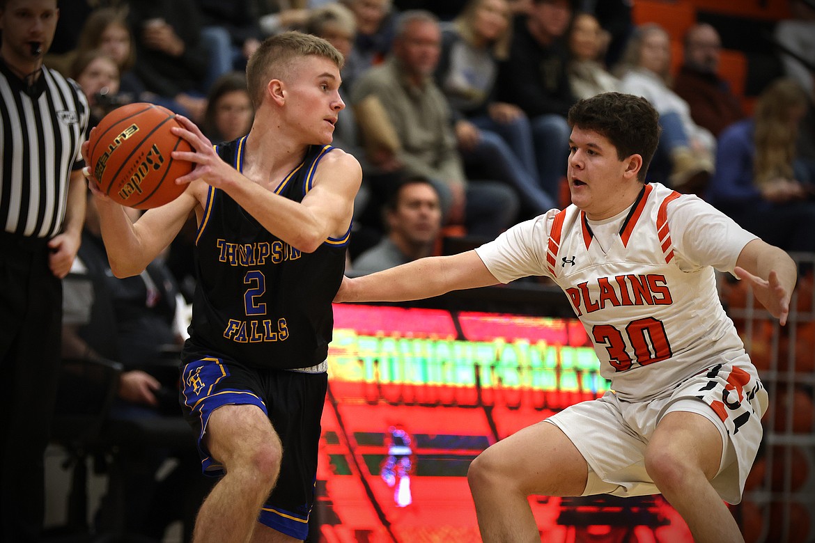 The Thompson Falls boys take on Plains in the 7B District tournament in Eureka. (Jeremy Weber/Bigfork Eagle)