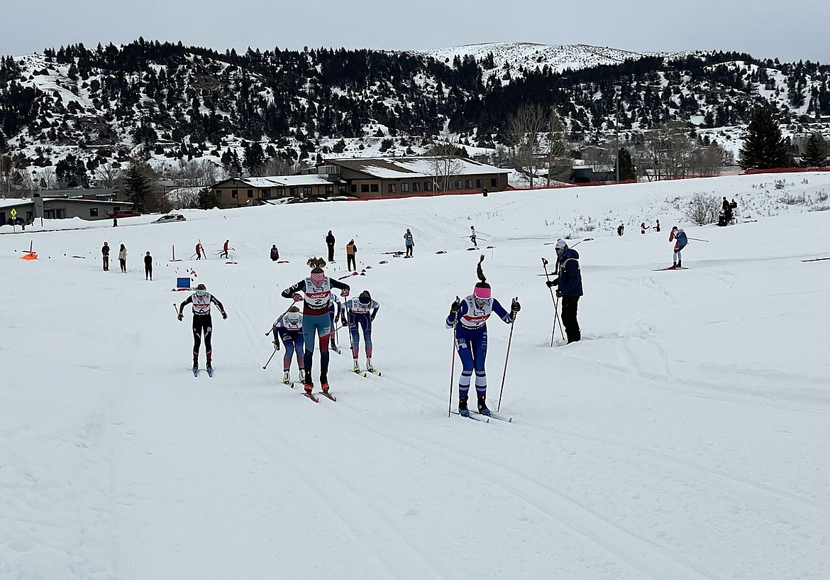 GNC's Findley Dezzani classic skiing from afar in Bozeman. (Jennie Bender photo)