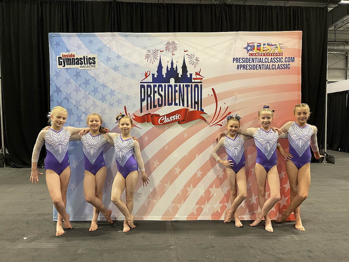 Courtesy photo
Avant Coeur Gymnastics Level 4s took 4th Place Team at the Presidential Classic in Kissimmee, Fla. From left are Claire Baxter, Delynn Chatfield, Brooklyn Anderson, Ryleigh Salvdor, Tia Candelario and Braelyn Dally.