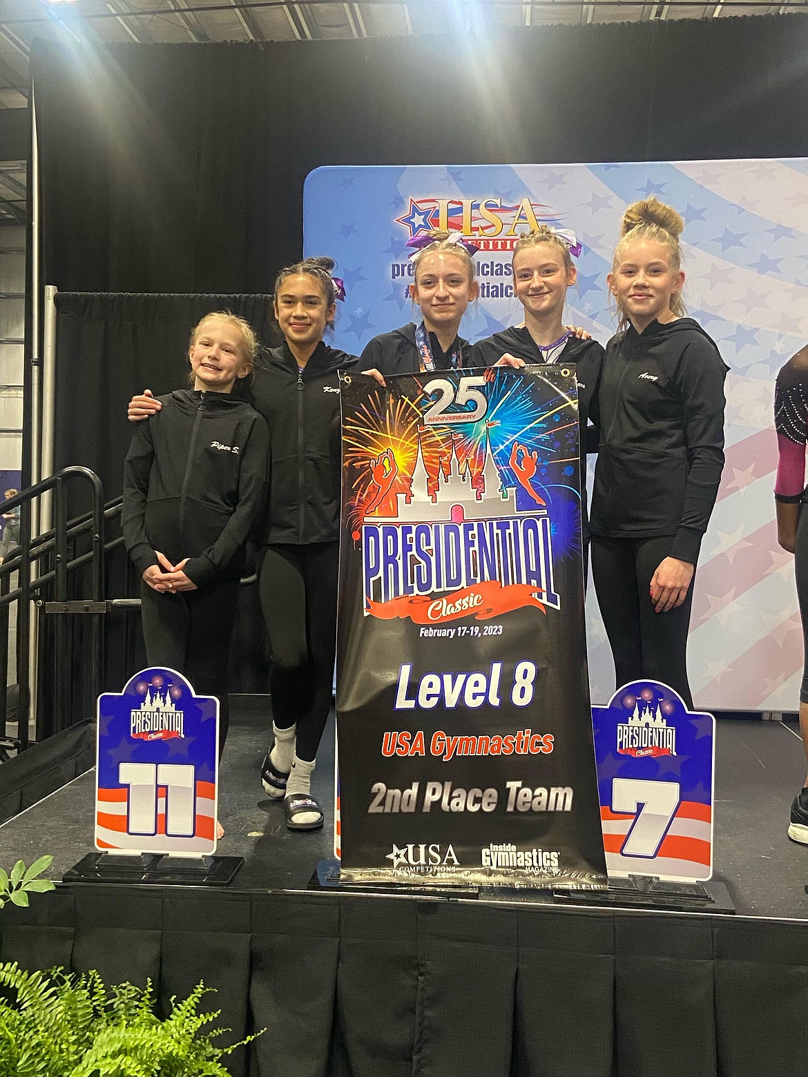 Courtesy photo
Avant Coeur Gymnastics Level 8s took 2nd Place Team at the Presidential Classic in Kissimmee Fla. From left are Piper St John, Kenzie Short, Kayce George, Sara Rogers and Avery Hammons.