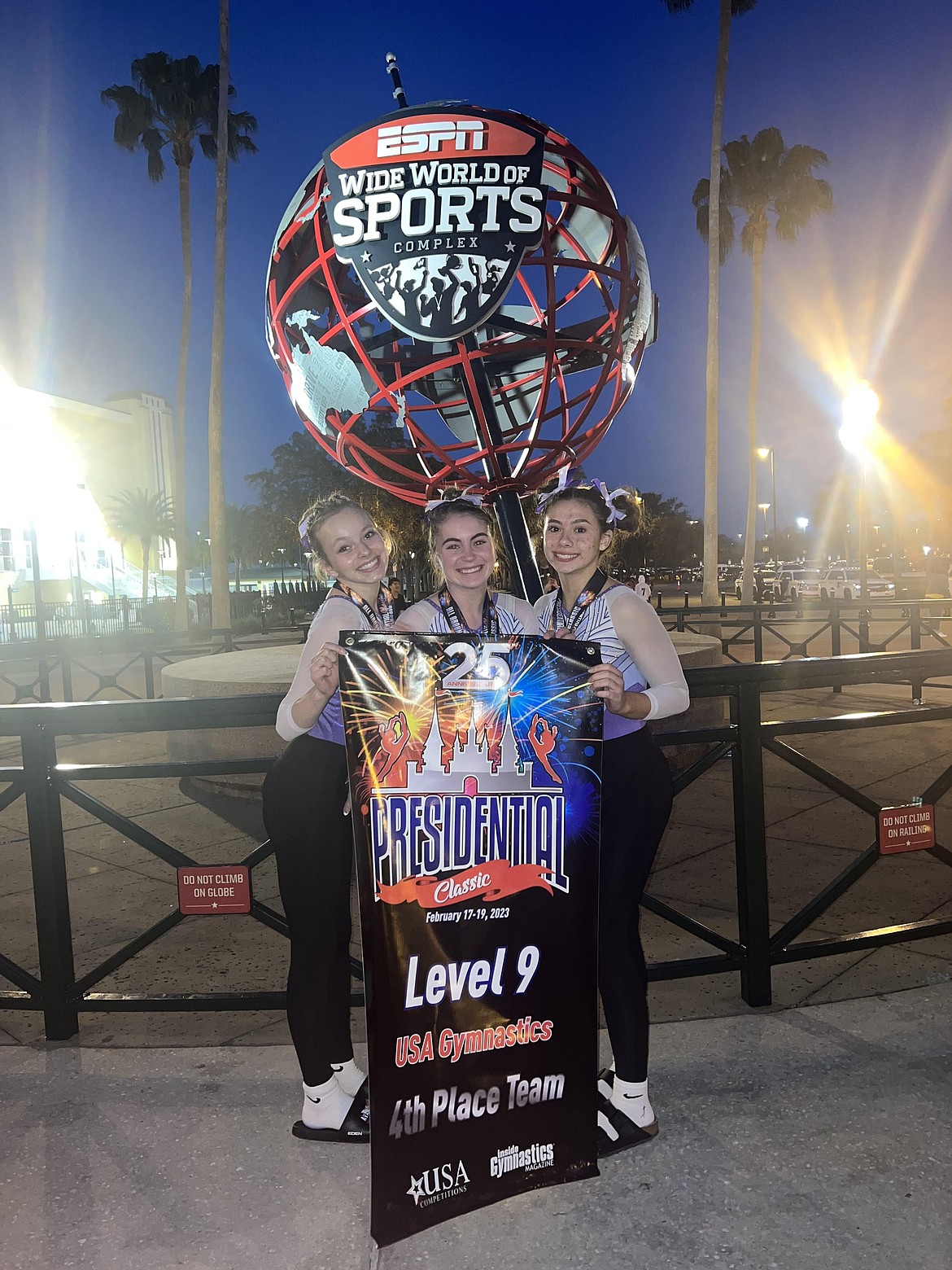 Courtesy photo
Avant Coeur Gymnastics Level 9s took 4th Place Team at the Presidential Classic in Kissimmee, Fla. From left are Eden Lamburth, McKell Chatfield and Jazzy Quagliana.