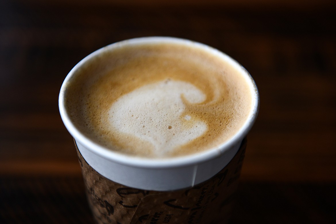 A latte at Black Rifle Coffee Company in Kalispell on Tuesday, Feb. 21. (Casey Kreider/Daily Inter Lake)