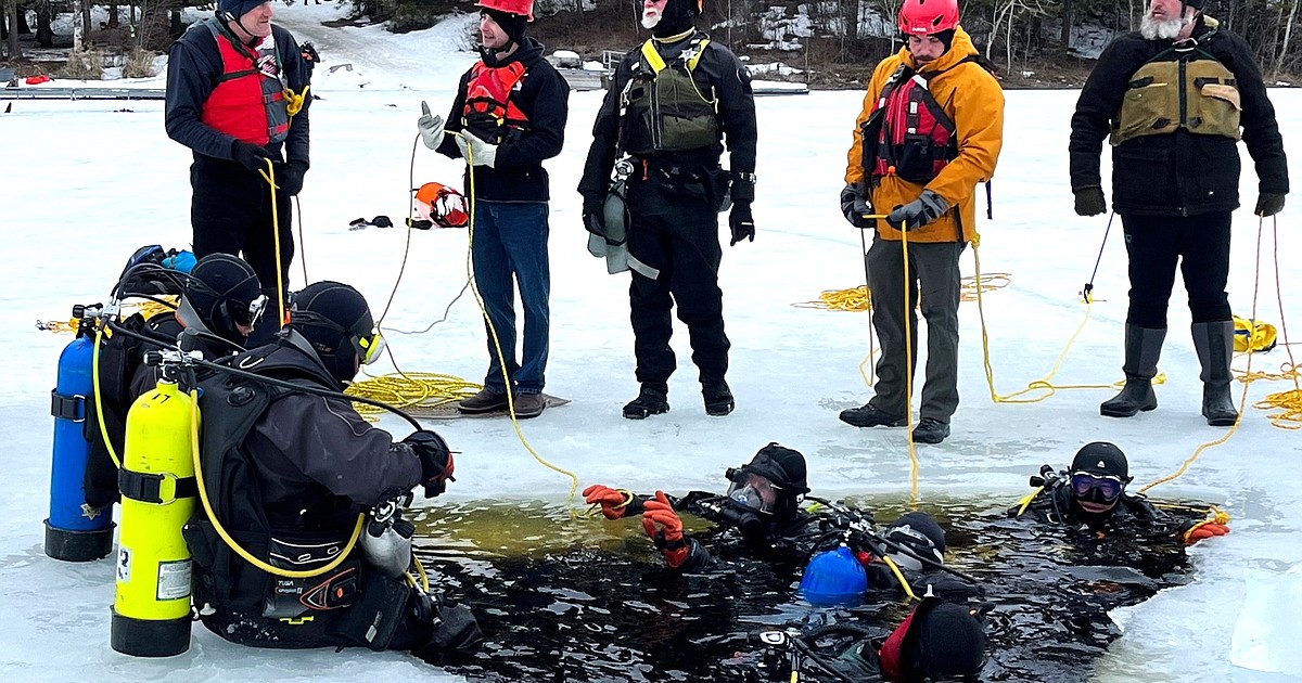 Ice diving training at Smith Lake Bonners Ferry Herald