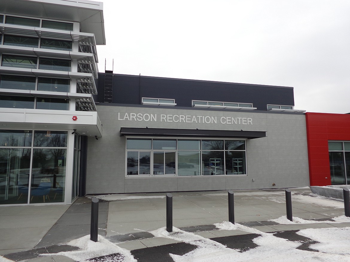 The front of the Larson Recreation Center on a snowy day in late February. The new facility is just part of what Moses Lake's new parks and rec director will manage in his new role.