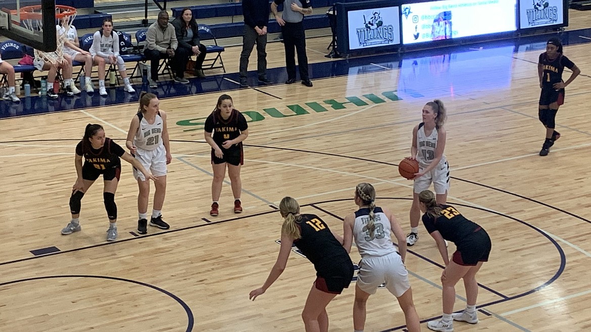 Big Bend sophomore Gracie Rigby attempts a free throw against Yakima Valley on Saturday.