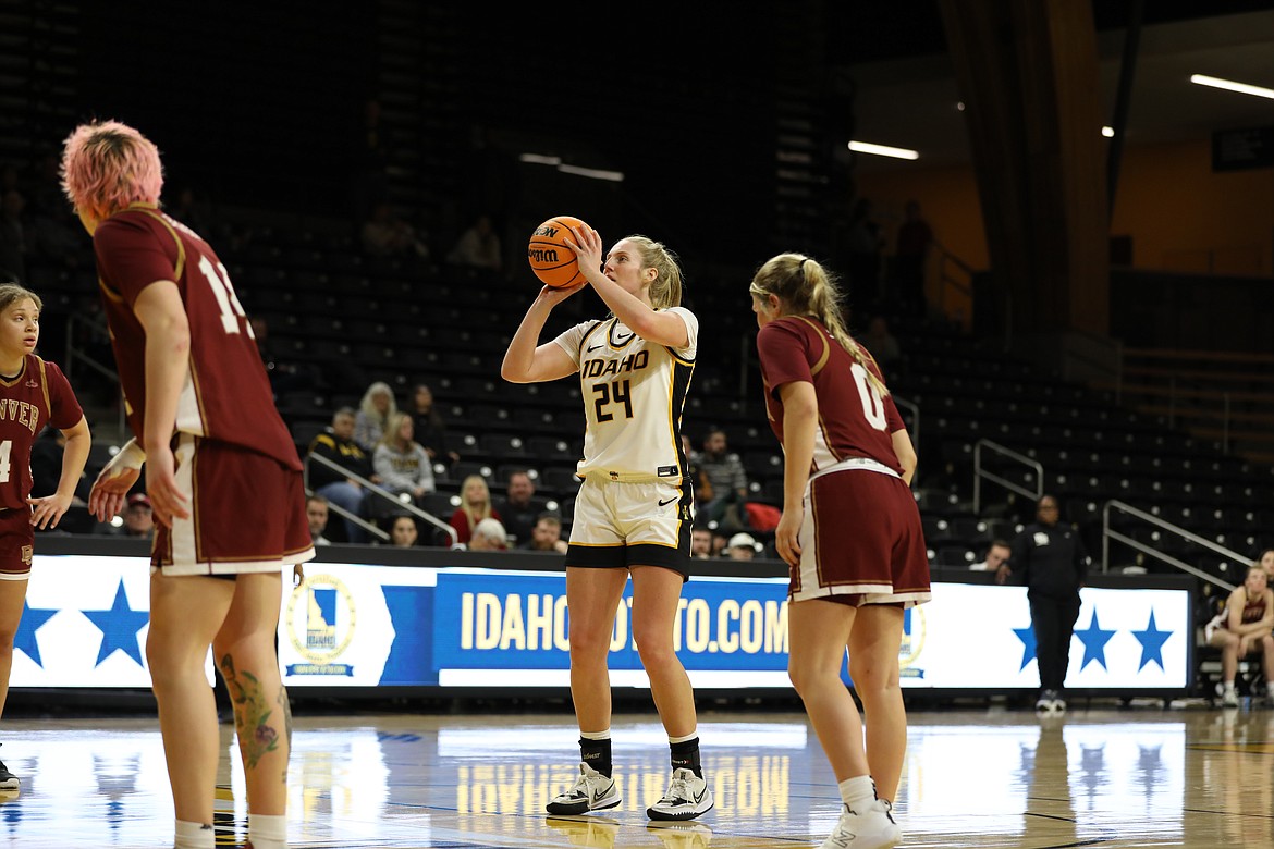 Tiana Johnson, a Flathead High graduate, is averaging 9.2 points and 4.2 rebounds a game in her final year with the Idaho Vandals, who play at Montana Monday night. (Photo courtesy of University of Idaho)