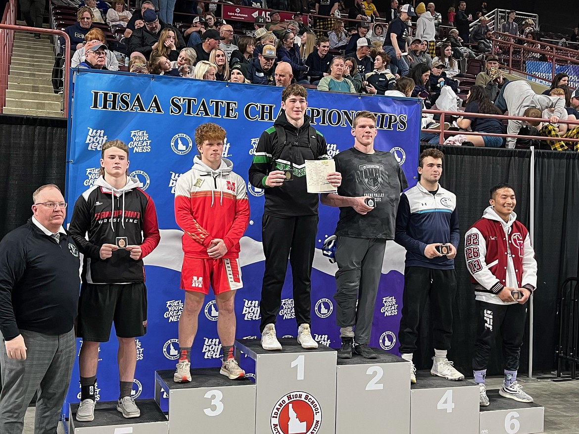 Calvin Hinds is pictured at Saturday's medal ceremony.