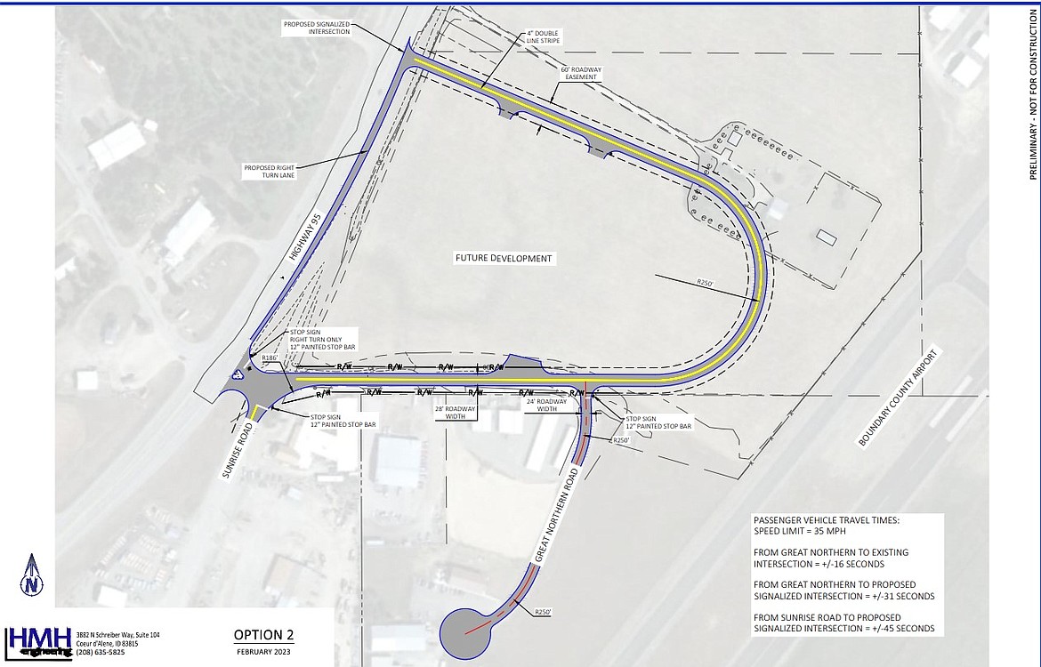 Sunrise road project concept option 2.