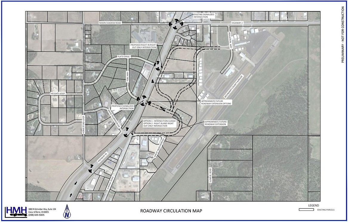 Sunrise road project circulation map.