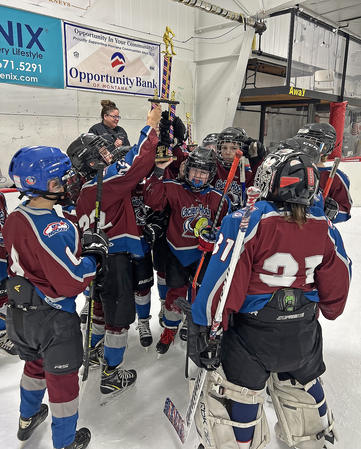 The Glacier Avalanche Squirts 10U hockey team took second place at the 2023 Montana Amateur Hockey Association State Championship in Billings last weekend. (Provided photo)