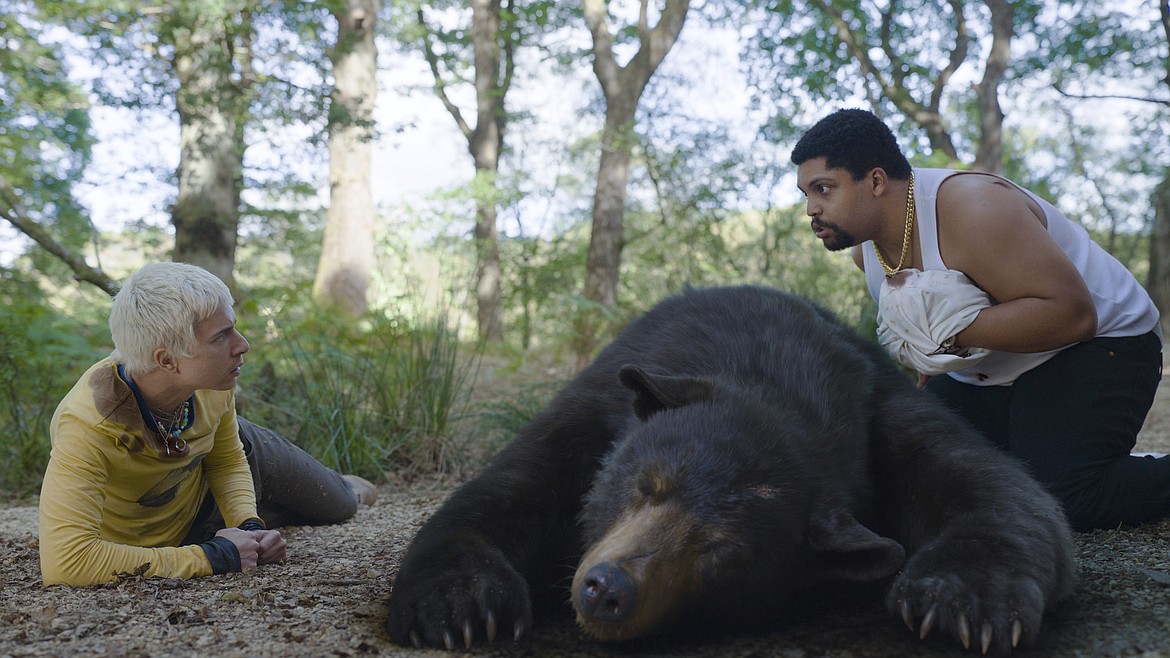 This image released by Universal Pictures shows Aaron Holliday, left, and O'Shea Jackson Jr. in a scene from "Cocaine Bear."
