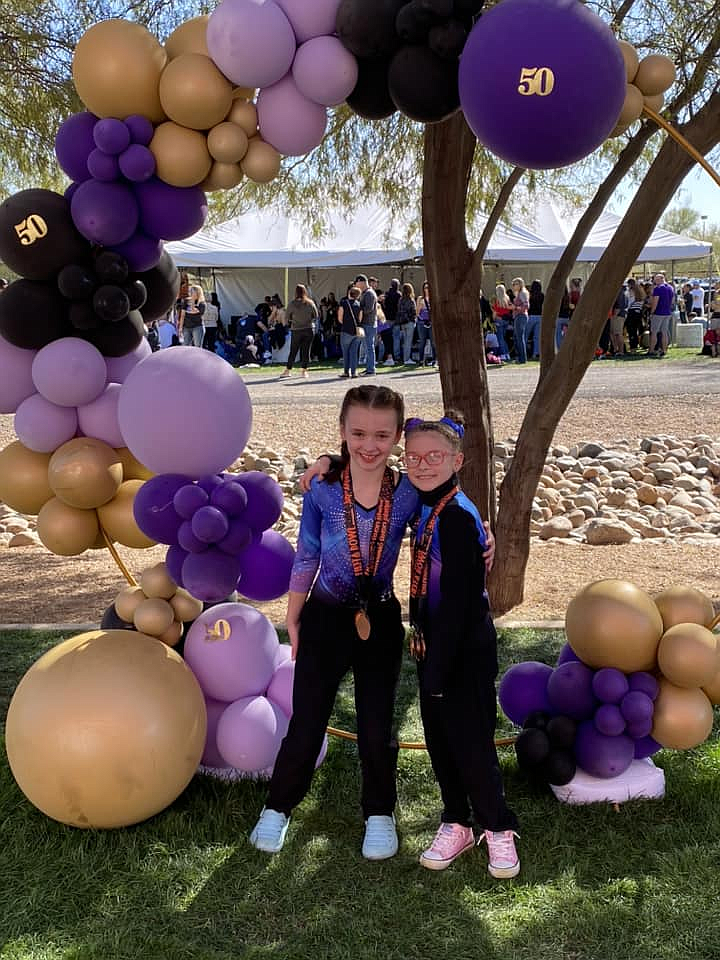 Courtesy photo
GEMS Athletic Center Bronze athletes traveled to Chandler, Ariz., to compete at the 50th annual Fiesta Bowl the weekend of Feb. 18-20. From left are Ani Hall and Faith Robertson.