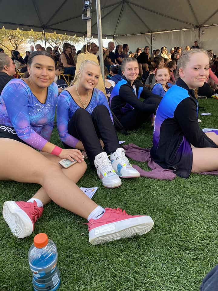 Courtesy photo
GEMS Athletic Center Gold athletes at the 50th annual Fiesta Bowl the weekend of Feb. 18-20 in Chandler, Ariz. From left are Shariece Vandever, Fancy Bowlsby, Makenna Hillman, Elleah Hubbard and Arie Ferguson.