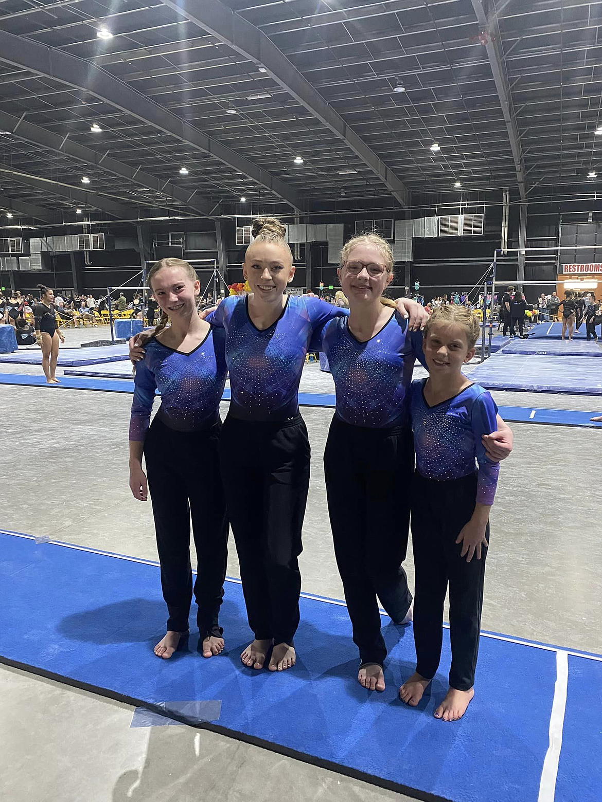 Courtesy photo
GEMS Athletic Center Silver and Diamond athletes at the 50th annual Fiesta Bowl the weekend of Feb. 18-20 in Chandler, Ariz. From left are Ashley Gwin, Taryn Olson, Gracelynn Harrison and Ensley Vucinich.