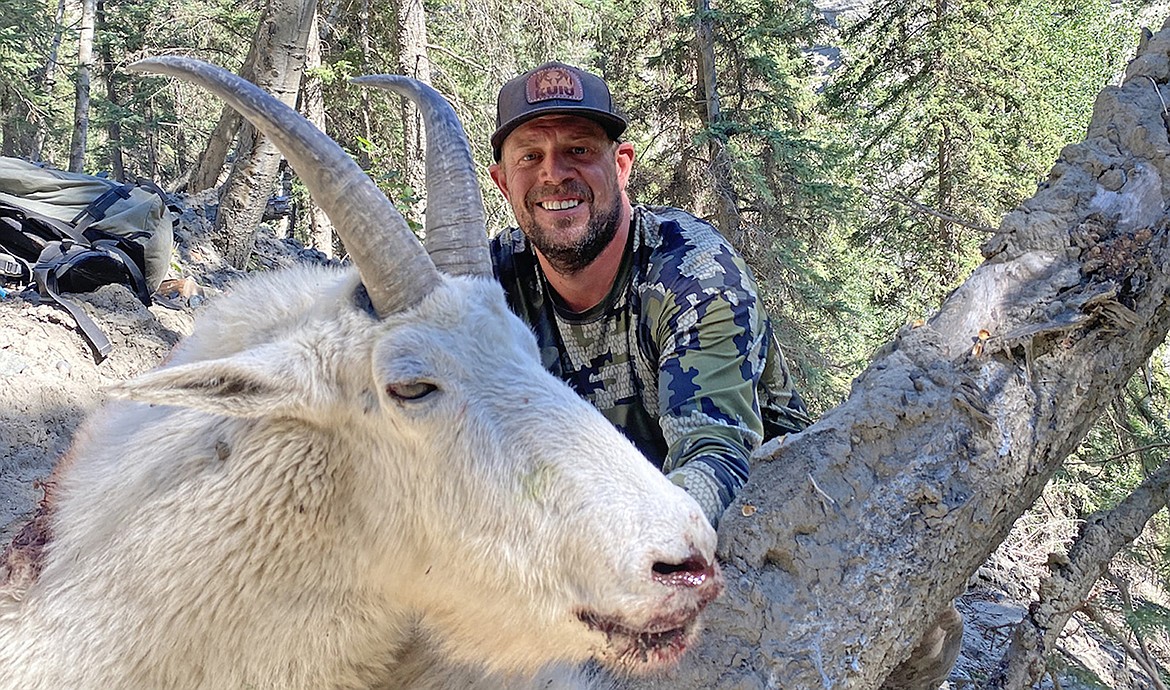 Justin Kallusky shows off his Rocky Mountain goat taken near British Columbia's Stikine River in 2022. The previous world's record was also taken near the Stikine River in 2011 by Troy M. Sheldon. (Photo courtesy Boone and Crocket Club)