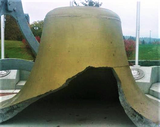 "Pappy's Bell" was badly damaged Oct. 22, 2016, by an unidentified couple who tried to ring it.