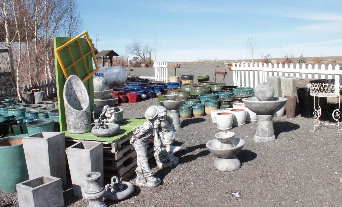 Seed Cupboard also offers pots and garden statuary.