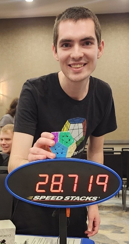 A Central Washington University math major took first place in two puzzle-solving events at the Sleepless in Seattle 24-hour Rubik’s Cube Tournament in February.