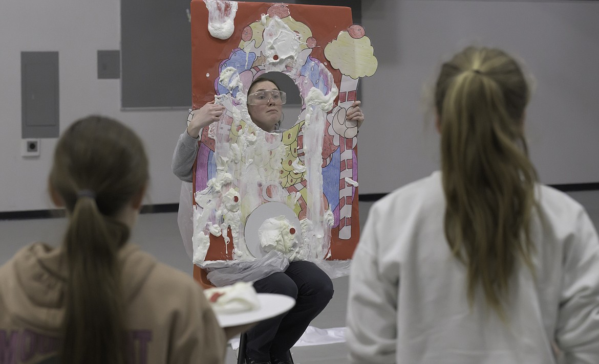 Teachers get a face full of pie. (Tracy Scott/Valley Press)