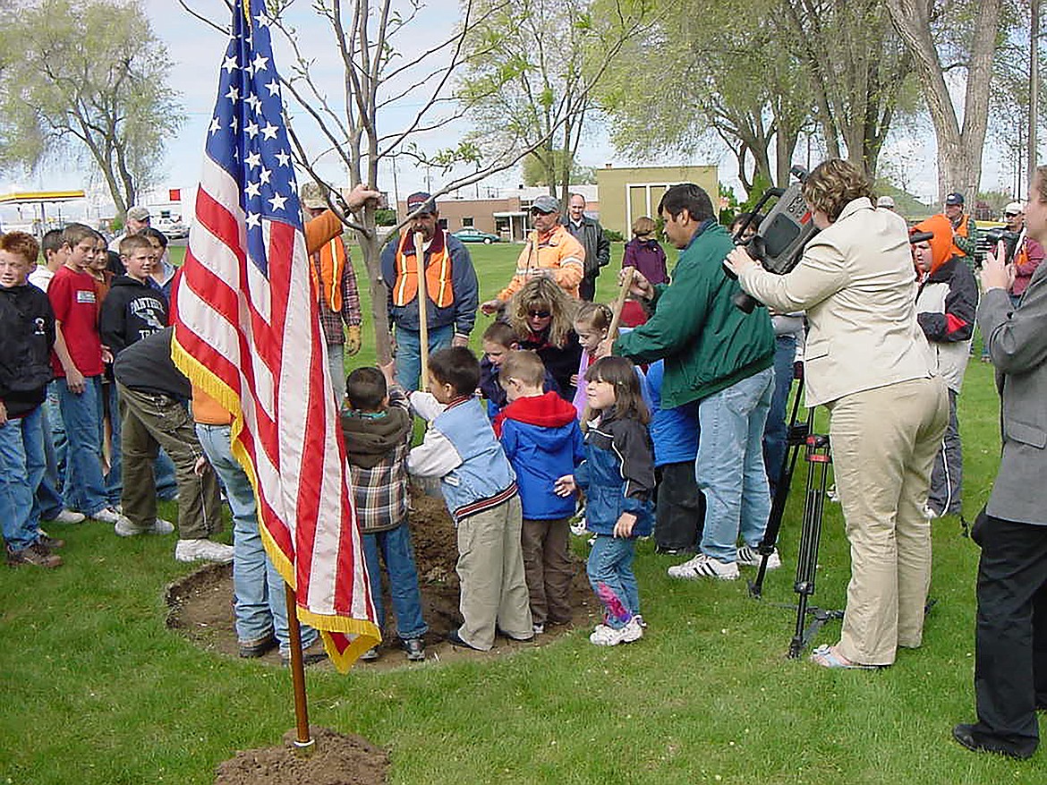 This year, 45 Arbor Day grants will be awarded to Idaho communities in the amount of $300 each for “Planting Idaho”. Above, a celebration at a past Arbor Day event.