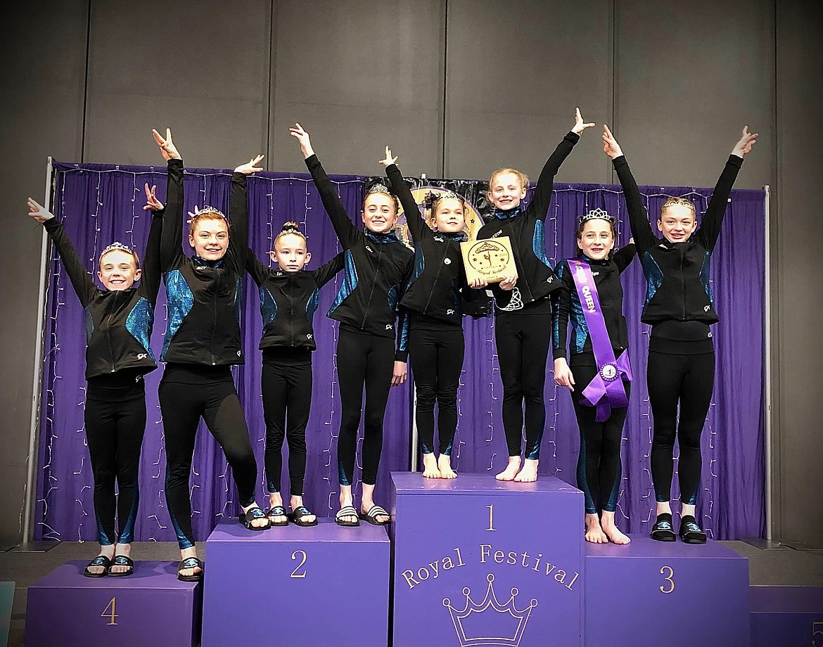 Courtesy photo
Technique Gymnastics' Level 4s took 1st Place Team at the Royal Festival in Spokane. From left are Makenna Scholten, Izzy McLaughlin, Keira Williams, Chloe Bligh, Novalee Brock, Maddie Morris, Taylynn Lee and and Mallory Secord.