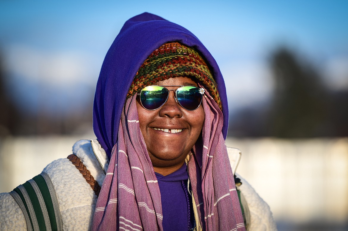 Tish Brown outside the Flathead Warming Center in Kalispell on Tuesday, March 7. (Casey Kreider/Daily Inter Lake)