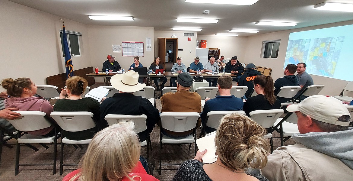 Community members gather at Moyie Springs City Council meeting Feb. 28.