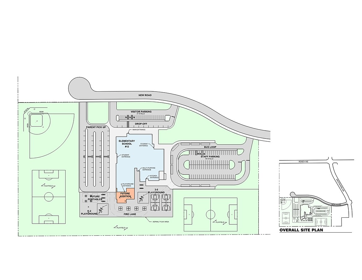 The floor plan for the new Moses Lake School District elementary, not yet named, will be about the same as Groff Elementary.