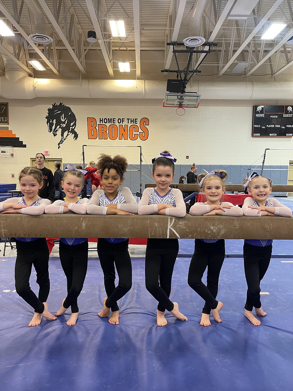 Courtesy photo
Avant Coeur Gymnastics Level 2s at Mismo Magical Meet in Missoula Mont. From left are Sophie Peirce, Brinley Enns, Sunny Monteith, Isla Moore, Olivia Evenson and Shea McGinnis.