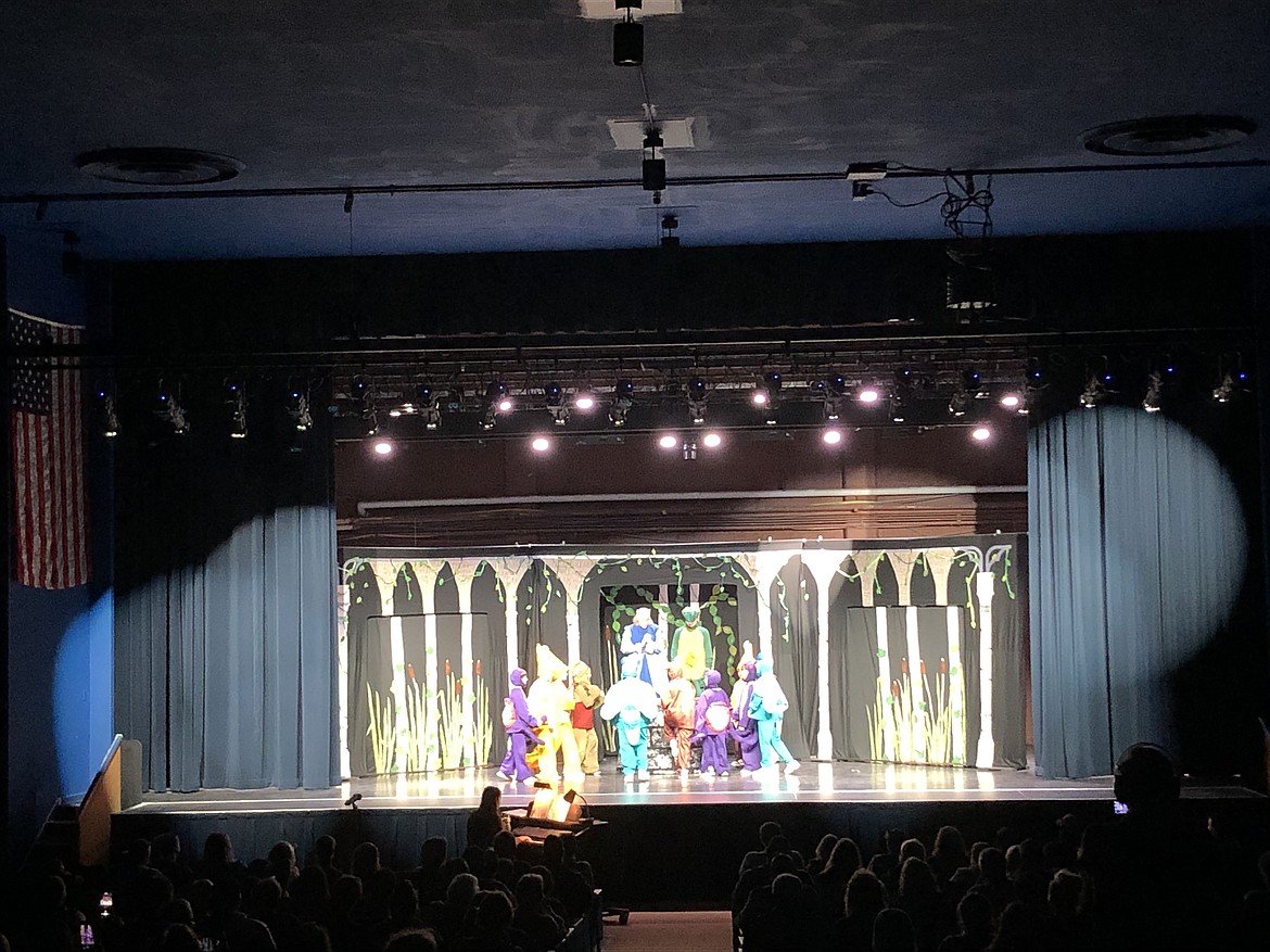 Missoula Children's Theater "Frog Prince" on stage at the Wallenstien Theater October 22, 2022 - the next MCT free weeklong theater camp for k-12 students will be April 4-8 during Spring Break.
