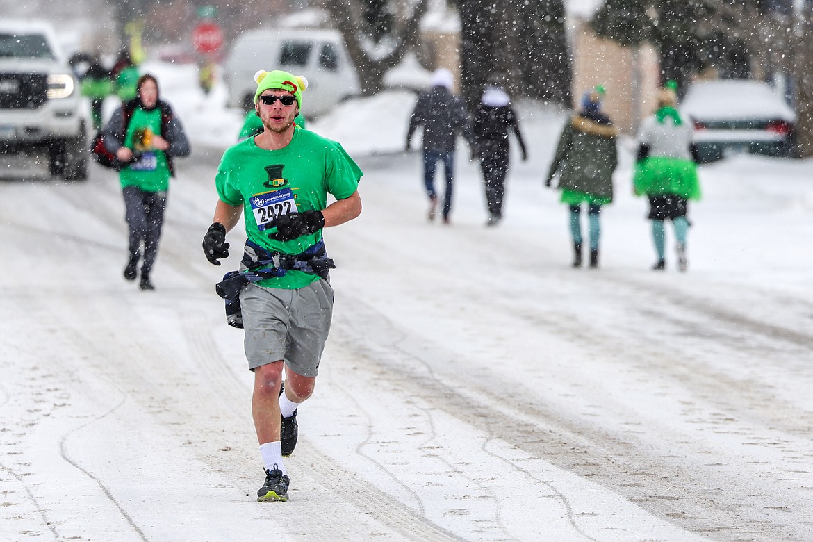 Jacob Steinle of Kalispell competes in the Cloverfest 5k on Saturday. (JP Edge photo)
