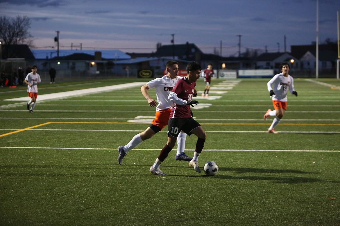 Moses Lake junior Joshua Zamora scored the first goal of the evening for the Mavs in the 45th minute.