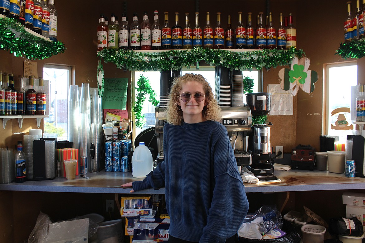 Kix Stand Espresso offers a substantial array of syrup for lattes and other drinks. Barista Jayden Brown is pictured.