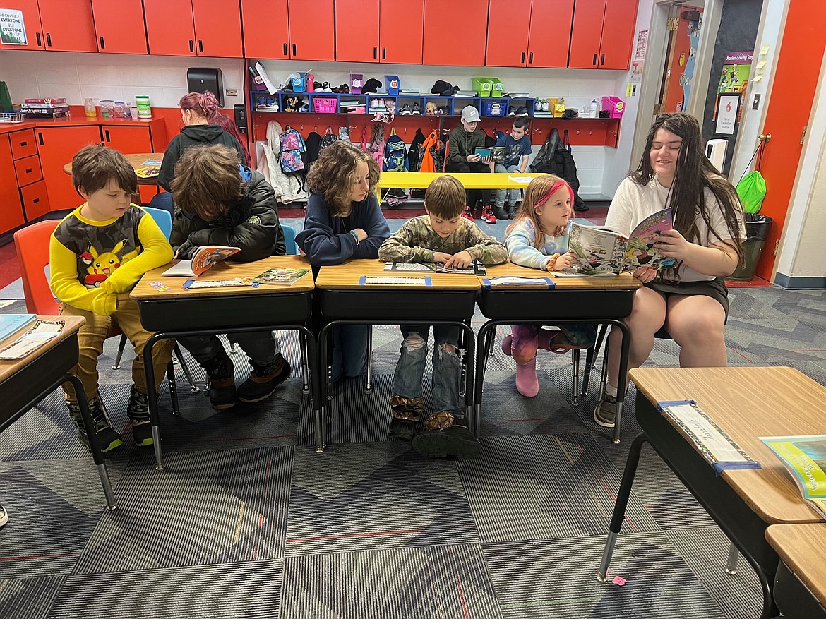 Noxon School students take part in I Love to Read events last week. (Photo provided)