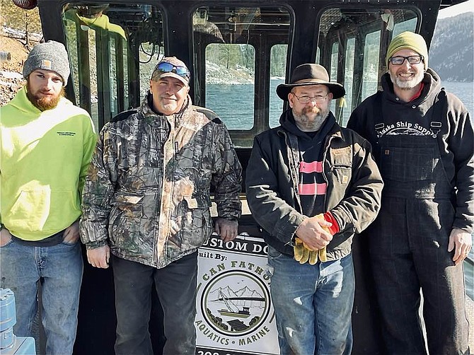 Troy Sylte, right, owner of Can Fathom Marine Construction and his band of  marine craftsmen. From left: Paul Freeman, Joe Hill, Rod Fisher and Sylte.