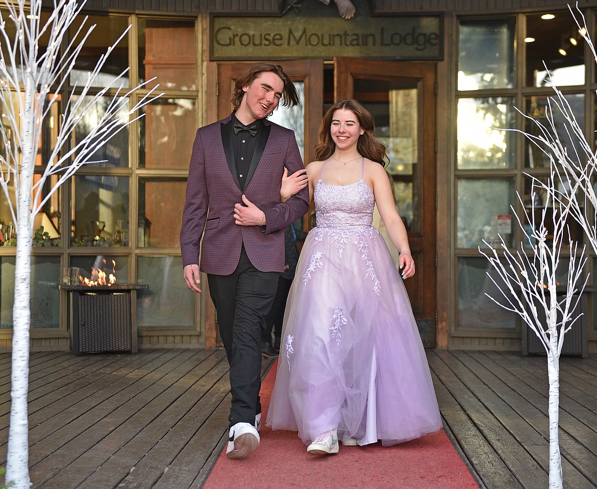 Students walk in the Grand March at the WHS prom on Saturday. (Whitney England/Whitefish Pilot)