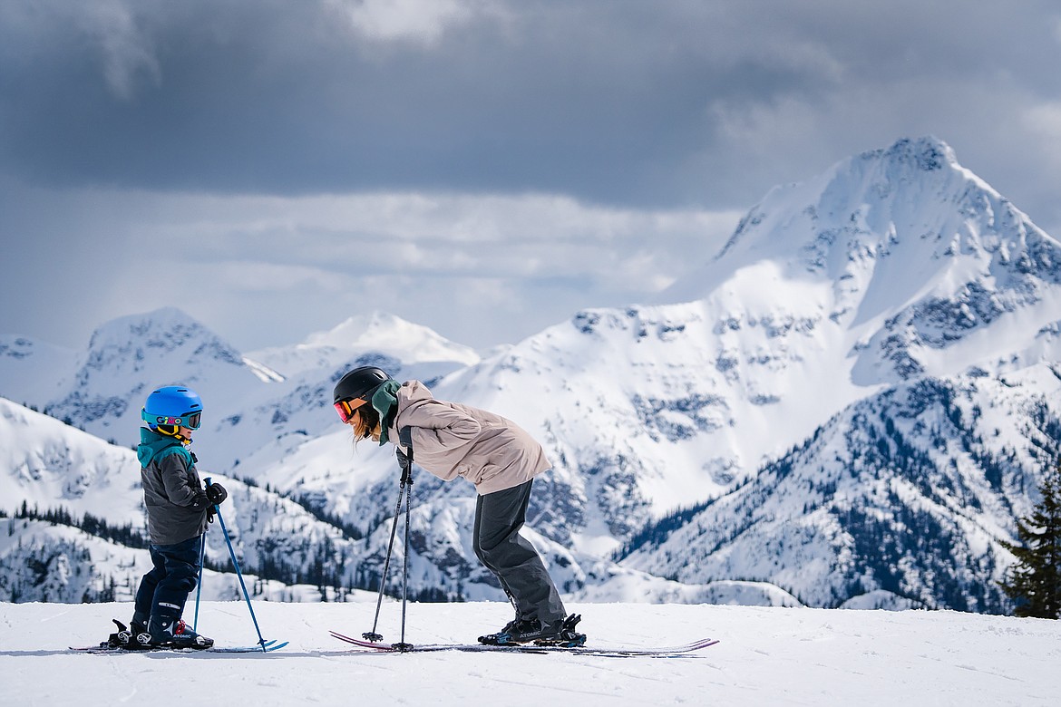 A photo from "This is Motherload", a "adventure parenting" web series featuring pro skiers Izzy Lynch and Tessa Treadway.