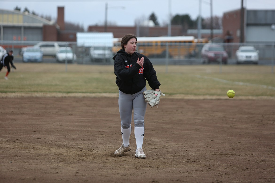 Ephrata sophomore Olivia Bicondova pitches during an intrasquad scrimmage.