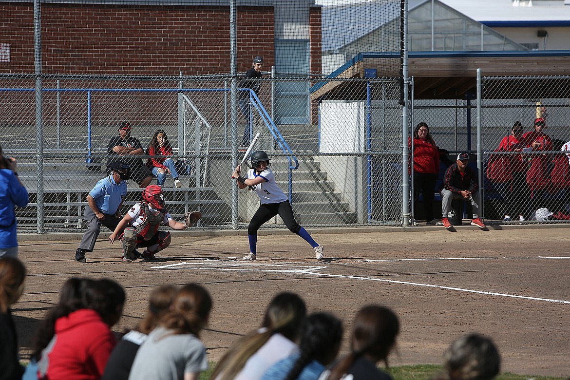 Warden junior Aliza Leinweber (9) waits for a pitch in the Cougars’ district tournament game against Granger.