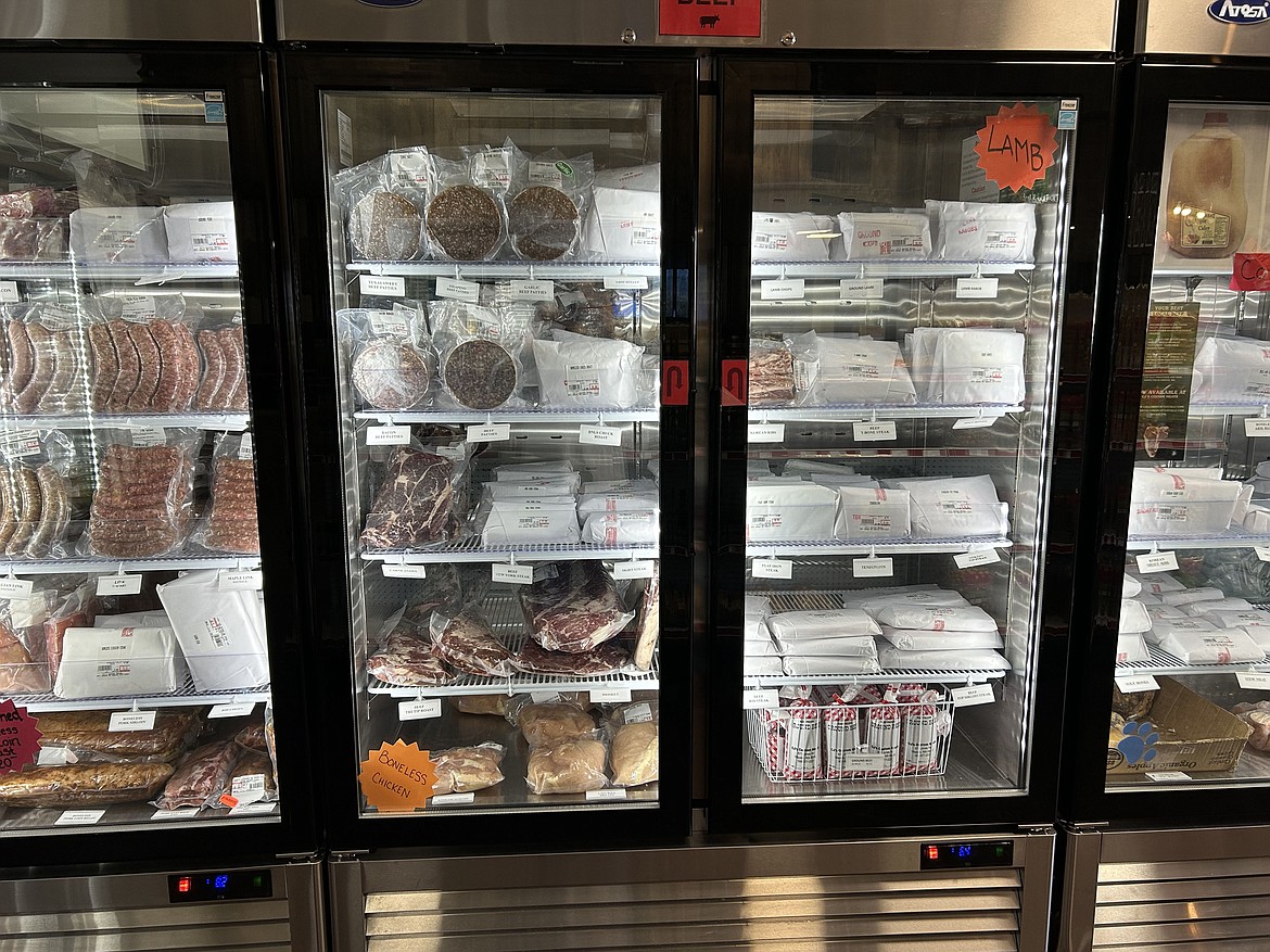 CJs has a wide variety of meats including German sausages, bacon, steaks, ground beef and chicken, all coming in from area ranches.