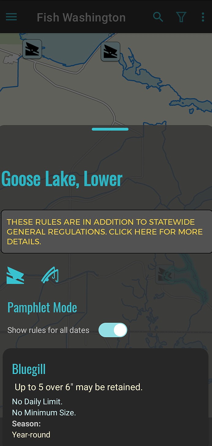 The Washington Department of Fish and Wildlife offers a mobile app that keeps anglers up to date on fishing regulations, seasons and more for all fishable waters in the state.